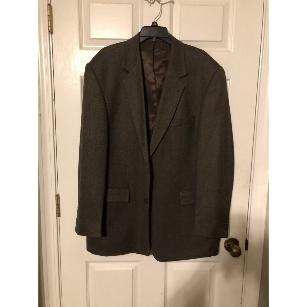 RBM Collection 100% Pure New Wool Herringbone Tweed Suit Coat Size 44L